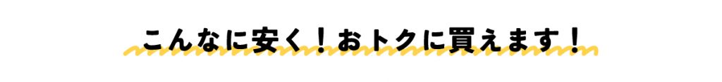 こんなに安く！お得に買えます！