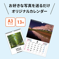 NS603 オリジナル写真カレンダー （壁掛け・ハンガーリングA3サイズ・1ヶ月表示タイプ）【代引不可】 名入れカレンダー